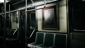 empty subway wagon using New York city public transportation system