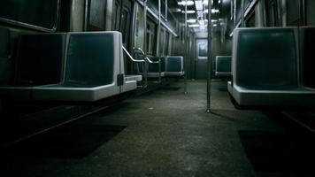 empty metal subway train in urban Chicago photo