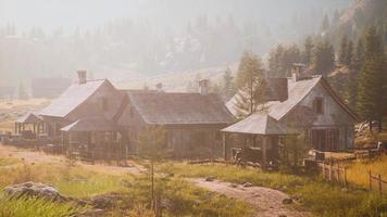 Aerial view of Swiss mountain village photo