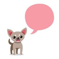 Cartoon character chihuahua dog with speech bubble vector