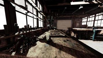 Vintage wild west carpenter shop interior with antique tools photo