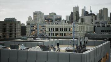 The roof of the building with ventilation hatchways photo