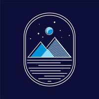 Vector simple night mountains