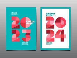 annual report 2023,2024 ,template layout design, Typography flat design, geometric vector illustration