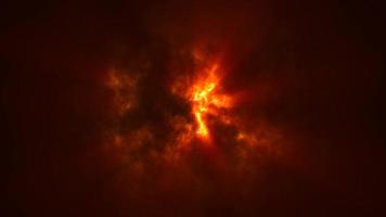 astratto giallo arancia nuvoloso nuvoloso cielo e sole raggi nel cattivo tempo atmosferico, astratto sfondo. video 4k, movimento design