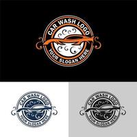 logotipo de lavado de autos plantilla de vector de diseño de logotipo de lavado de autos vintage, logotipo de lavado de autos, limpieza de autos, diseño de logotipo de vector de lavado y servicio.