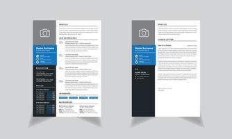 Vector Resume Layout Set Cv template design and cover letter