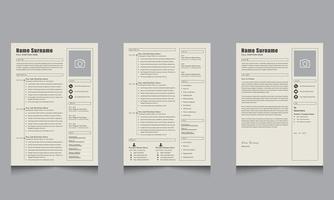 white resume template cv creative layout vector design