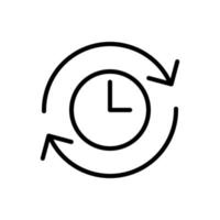 Under process, processing time icon in line style design isolated on white background. Editable stroke. vector