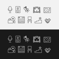 conjunto de iconos adecuado para eventos de conciertos de música, icono moderno y sencillo vector eps.