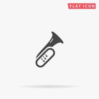 Tuba flat vector icon. Glyph style sign. Simple hand drawn illustrations symbol for concept infographics, designs projects, UI and UX, website or mobile application.