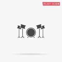 Drums flat vector icon. Glyph style sign. Simple hand drawn illustrations symbol for concept infographics, designs projects, UI and UX, website or mobile application.