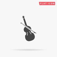 Viola flat vector icon. Glyph style sign. Simple hand drawn illustrations symbol for concept infographics, designs projects, UI and UX, website or mobile application.