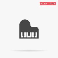 Piano flat vector icon. Glyph style sign. Simple hand drawn illustrations symbol for concept infographics, designs projects, UI and UX, website or mobile application.