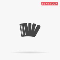 Piano Accordion flat vector icon. Glyph style sign. Simple hand drawn illustrations symbol for concept infographics, designs projects, UI and UX, website or mobile application.