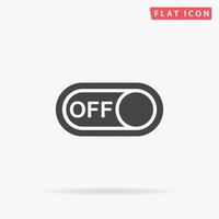 interruptor de luz apagado icono de vector plano. signo de estilo de glifo. símbolo de ilustraciones simples dibujadas a mano para infografías conceptuales, proyectos de diseños, ui y ux, sitio web o aplicación móvil.