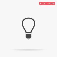 Light Bulb, Lamp flat vector icon. Glyph style sign. Simple hand drawn illustrations symbol for concept infographics, designs projects, UI and UX, website or mobile application.