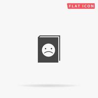 Tragedy Book flat vector icon. Glyph style sign. Simple hand drawn illustrations symbol for concept infographics, designs projects, UI and UX, website or mobile application.