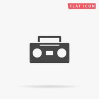 Cassette Recorder flat vector icon. Glyph style sign. Simple hand drawn illustrations symbol for concept infographics, designs projects, UI and UX, website or mobile application.