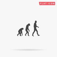 icono de vector plano de evolución biológica. signo de estilo de glifo. símbolo de ilustraciones simples dibujadas a mano para infografías conceptuales, proyectos de diseños, ui y ux, sitio web o aplicación móvil.