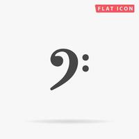 F Clef flat vector icon. Glyph style sign. Simple hand drawn illustrations symbol for concept infographics, designs projects, UI and UX, website or mobile application.