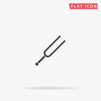 Tuning Fork flat vector icon. Glyph style sign. Simple hand drawn illustrations symbol for concept infographics, designs projects, UI and UX, website or mobile application.