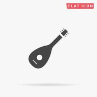 Lute flat vector icon. Glyph style sign. Simple hand drawn illustrations symbol for concept infographics, designs projects, UI and UX, website or mobile application.