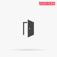 icono de vector plano de puerta. signo de estilo de glifo. símbolo de ilustraciones simples dibujadas a mano para infografías conceptuales, proyectos de diseños, ui y ux, sitio web o aplicación móvil.