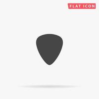 púa, icono de vector plano de selección de guitarra. signo de estilo de glifo. símbolo de ilustraciones simples dibujadas a mano para infografías conceptuales, proyectos de diseños, ui y ux, sitio web o aplicación móvil.