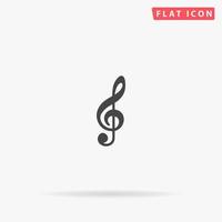 G Clef flat vector icon. Glyph style sign. Simple hand drawn illustrations symbol for concept infographics, designs projects, UI and UX, website or mobile application.