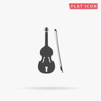 icono de vector plano de violín. signo de estilo de glifo. símbolo de ilustraciones simples dibujadas a mano para infografías conceptuales, proyectos de diseños, ui y ux, sitio web o aplicación móvil.