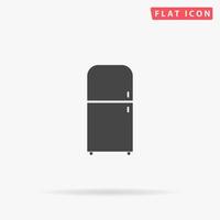 icono de vector plano de refrigerador. signo de estilo de glifo. símbolo de ilustraciones simples dibujadas a mano para infografías conceptuales, proyectos de diseños, ui y ux, sitio web o aplicación móvil.