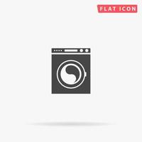 Washing Machine flat vector icon. Glyph style sign. Simple hand drawn illustrations symbol for concept infographics, designs projects, UI and UX, website or mobile application.
