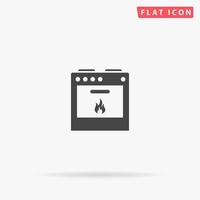 cocina de gas, icono de vector plano de estufa. signo de estilo de glifo. símbolo de ilustraciones simples dibujadas a mano para infografías conceptuales, proyectos de diseños, ui y ux, sitio web o aplicación móvil.