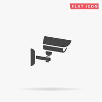 Security Camera flat vector icon. Glyph style sign. Simple hand drawn illustrations symbol for concept infographics, designs projects, UI and UX, website or mobile application.