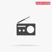 icono de vector plano de radio. signo de estilo de glifo. símbolo de ilustraciones simples dibujadas a mano para infografías conceptuales, proyectos de diseños, ui y ux, sitio web o aplicación móvil.