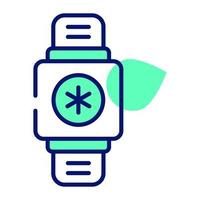 Medical sign on a smartwatch depicting fitness tracker, easy to use icon vector