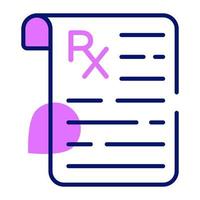 An editable vector of medical prescription, easy to use