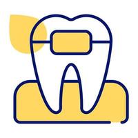 aparatos dentales en los dientes, vector de concepto de salud dental