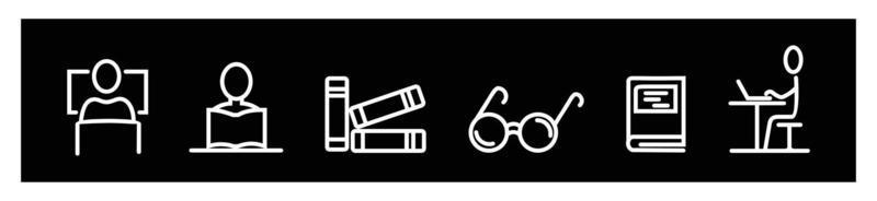 library line icon vector, Learning space with many books, special Reading concept.for design on black background. vector