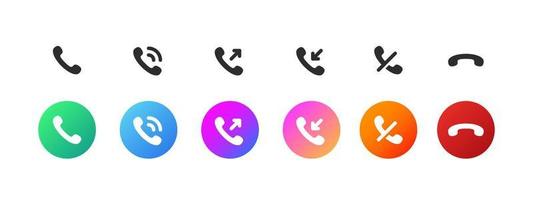 Call icons. Phone call icons accept and decline. Incoming call icons. Vector images