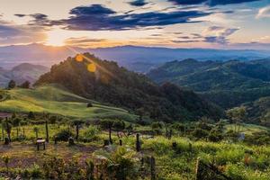 landscape mountains during twilight in Nan Thailand photo