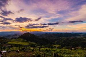 landscape mountains during twilight in Nan Thailand