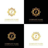 Collection of logo initial Z with luxury mandala ornament for wedding, spa, hotel, beauty care logo vector