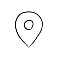 Doodle flat icon sketch of gps location for map. Direction location illustration for map. vector