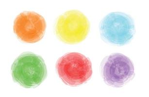 Set of abstract watercolor splashes. Acrylic colorful circles hand drawn style. vector