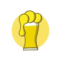 diseño vectorial vintage del logotipo del vaso de cerveza. ilustración de símbolo de alcohol de bebida y fiesta. taza alcohol icono símbolo vector