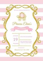 invitation card for the girls first birthday party. Template for baby shower invitation. one year vector