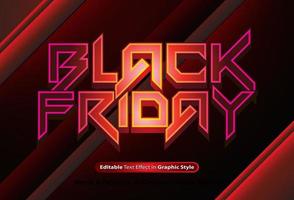 Black Friday text effect with graphic style and editable vector