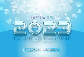 happy new year text effect with graphic style and editable vector